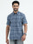 MEN'S INK BLUE CHECKS SLIM FIT SHIRT