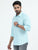 MEN'S TEEL BLUE PRINTED SLIM FIT SHIRT