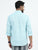 MEN'S TEEL BLUE PRINTED SLIM FIT SHIRT