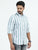 MEN'S GREEN- STRIPES- SLIM FIT SHIRT