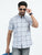 MEN'S DULL BLUE CHECKS SLIM FIT SHIRT