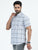 MEN'S DULL BLUE CHECKS SLIM FIT SHIRT