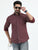 MEN'S MAROON PRINT SLIM FIT SHIRT