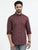 MEN'S MAROON PRINT SLIM FIT SHIRT