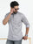 MEN'S GREY PRINT SLIM FIT SHIRT