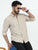 MEN'S BEIGE PRINT SLIM FIT SHIRT