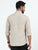 MEN'S BEIGE PRINT SLIM FIT SHIRT