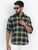 MEN'S GREEN INDIGO CHECKS SLIM FIT SHIRT