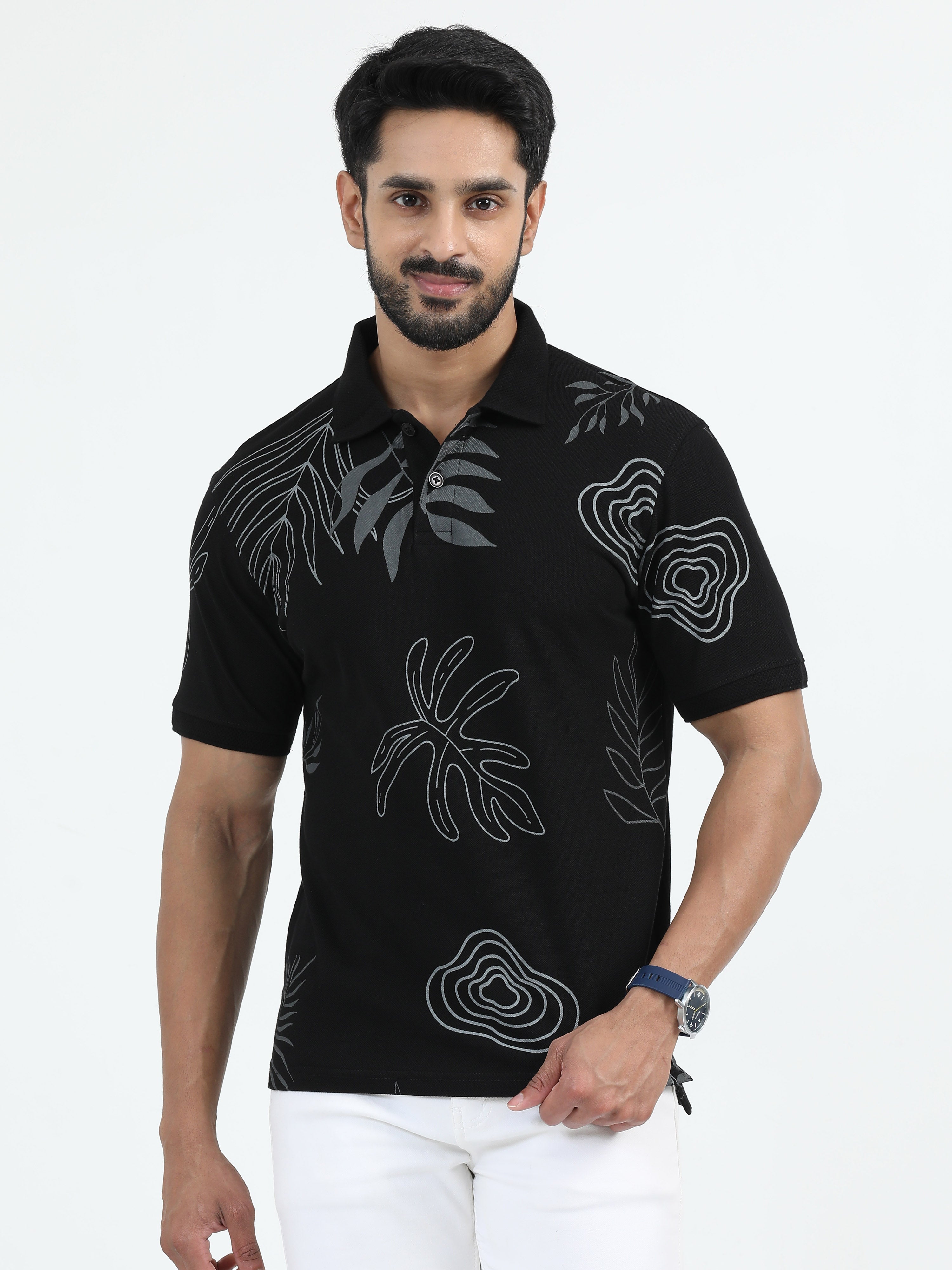 MEN'S BLACK SLIM FIT POLO T-SHIRT