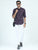 MEN'S PURPLE PRINT SLIM FIT SHIRT