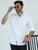 MEN'S WHITE PRINT SLIM FIT SHIRT