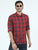 MEN'S RED CHECKS SLIM FIT SHIRT