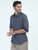 MEN'S NAVY PRINTED SLIM FIT SHIRT