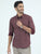 MEN'S MAROON PRINT SLIM FIT SHIRT