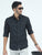 MEN'S BLACK PRINT SLIM FIT SHIRT