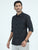 MEN'S BLACK PRINT SLIM FIT SHIRT