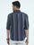 MEN'S NAVY STRIPES SLIM FIT SHIRT