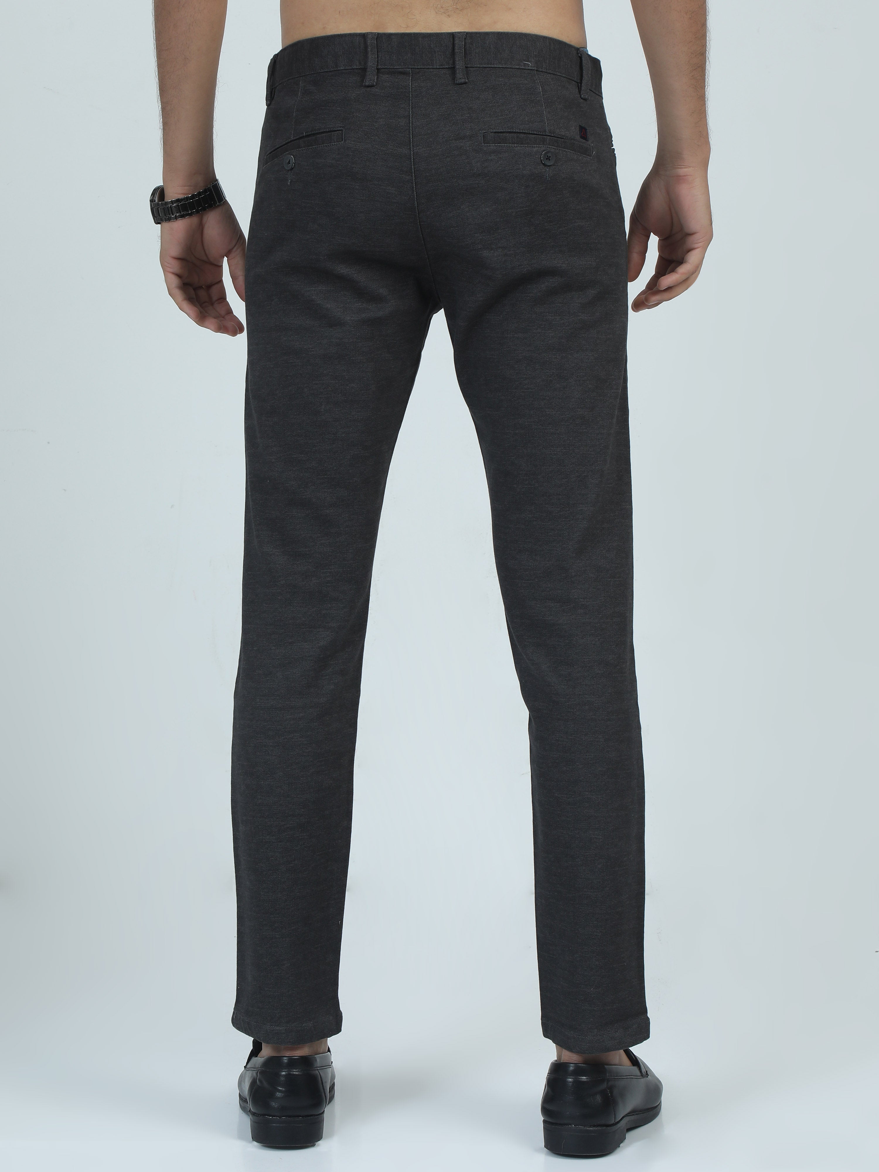 MEN'S DK.GREY PRINT SLIM FIT TROUSER