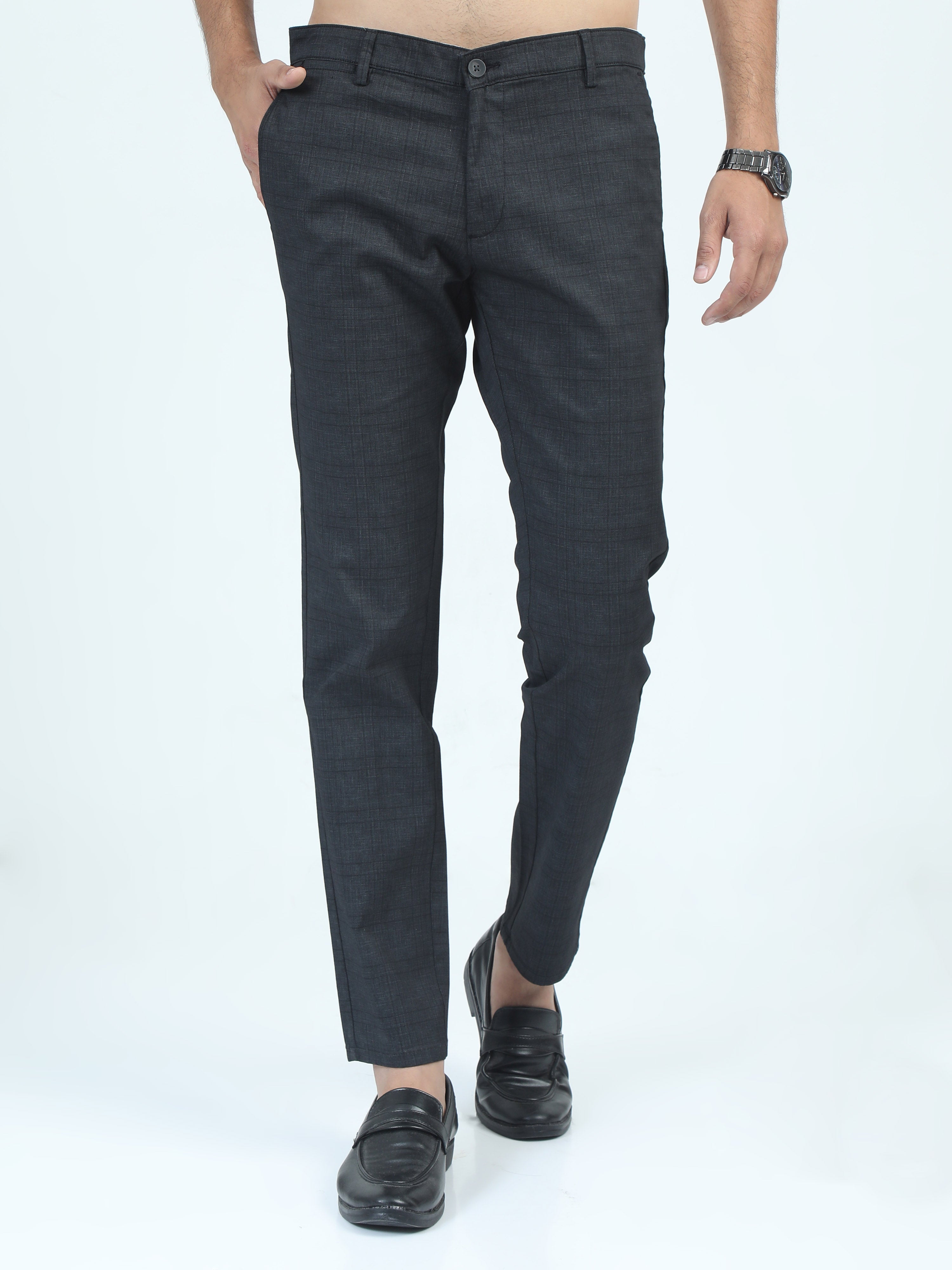 MEN'S BLACK SOLID SLIM FIT TROUSER