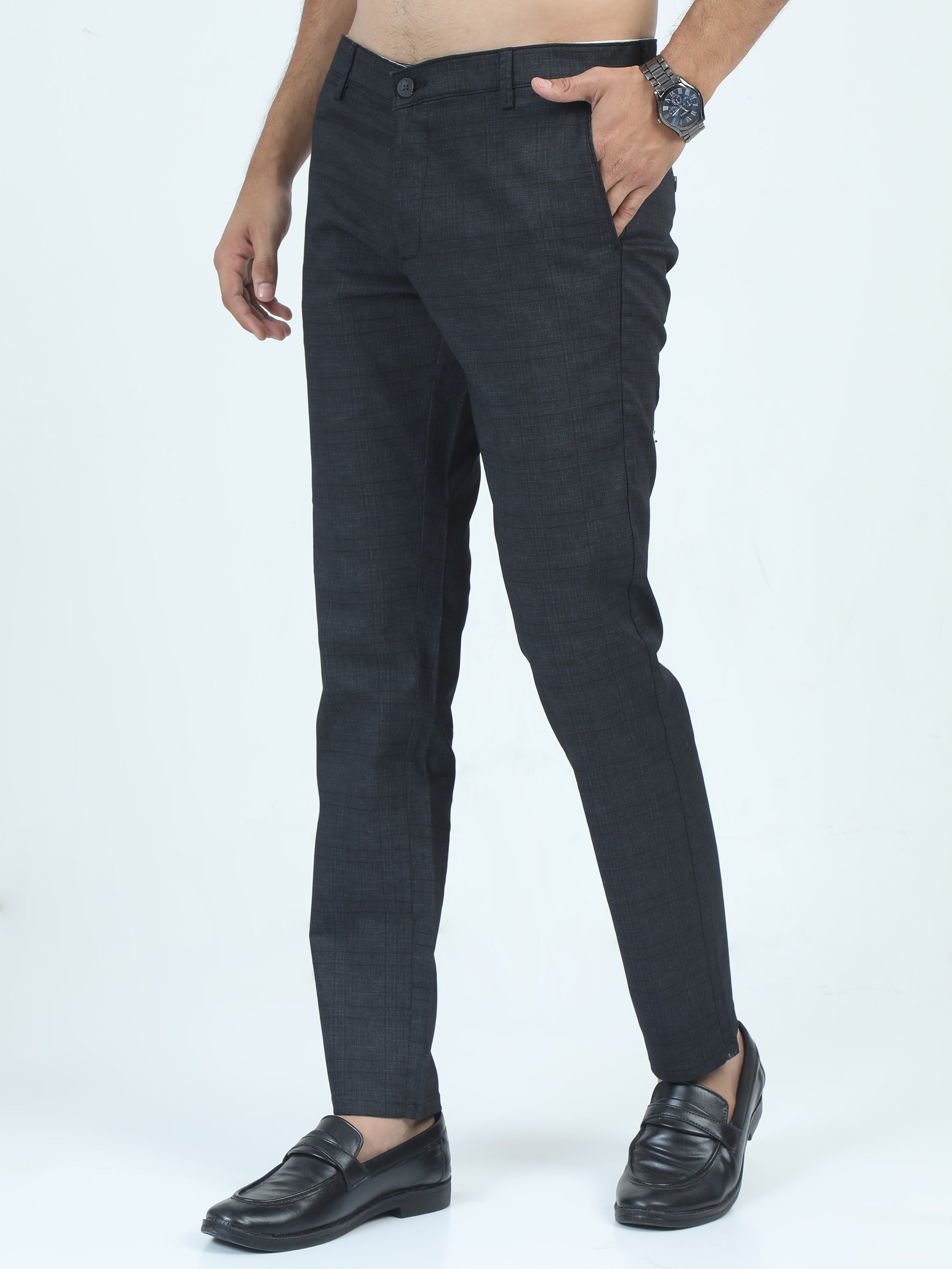 MEN'S BLACK SOLID SLIM FIT TROUSER