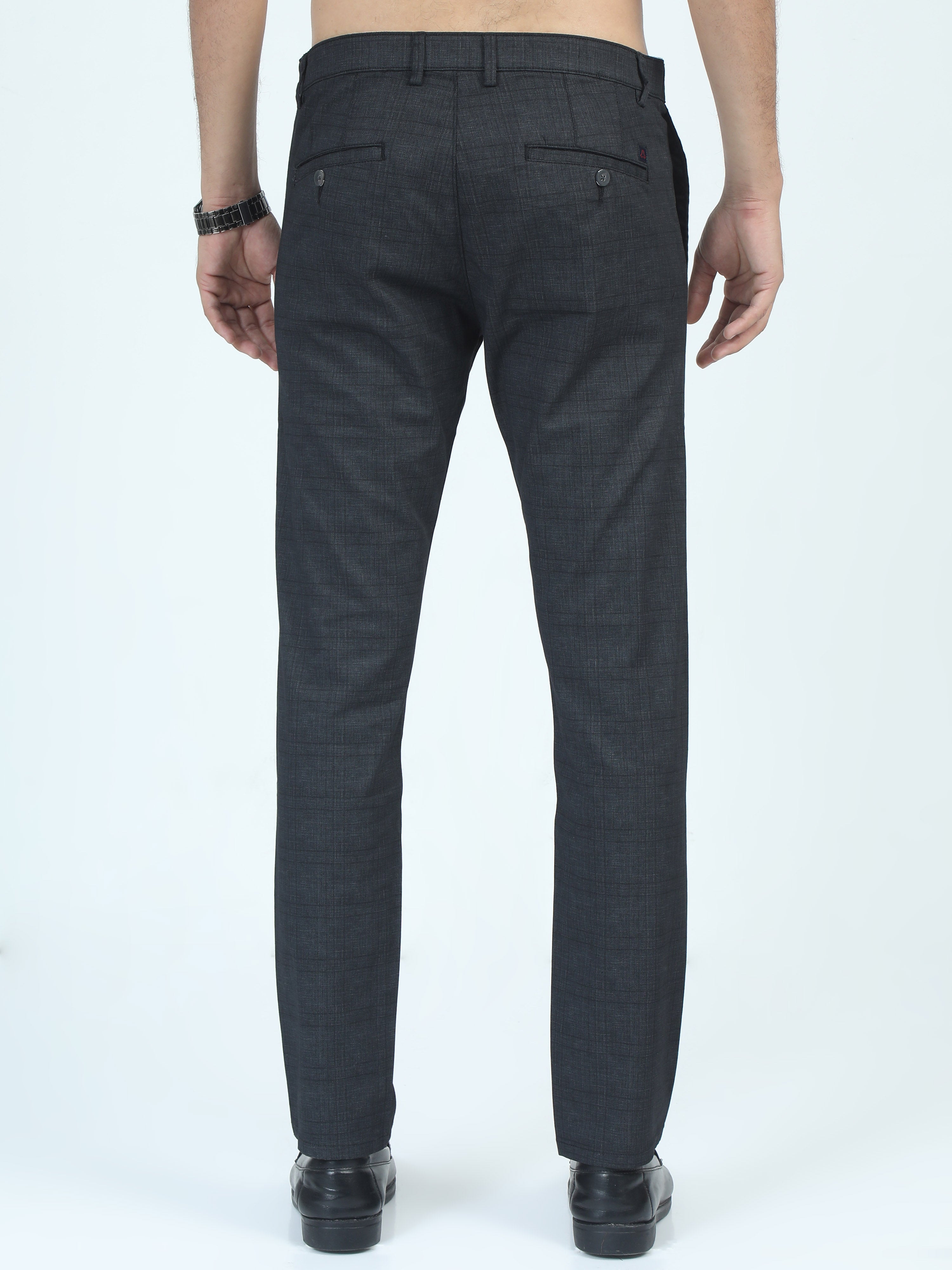 MEN'S BLACK SOLID SLIM FIT TROUSER