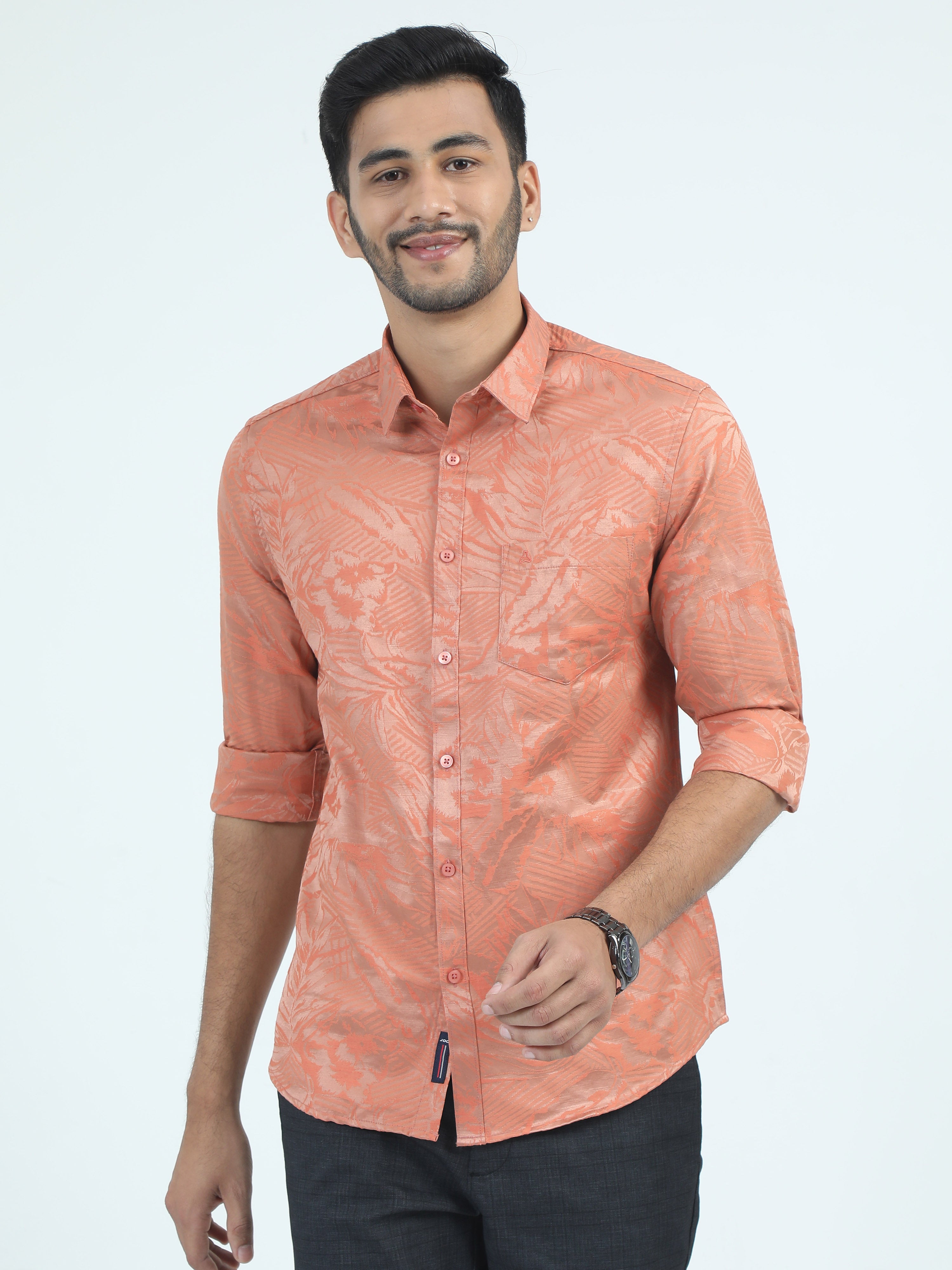 MEN'S RUST PRINT SLIM FIT SHIRT