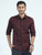 MEN'S MAROON PRINT SLIM FIT SHIRT