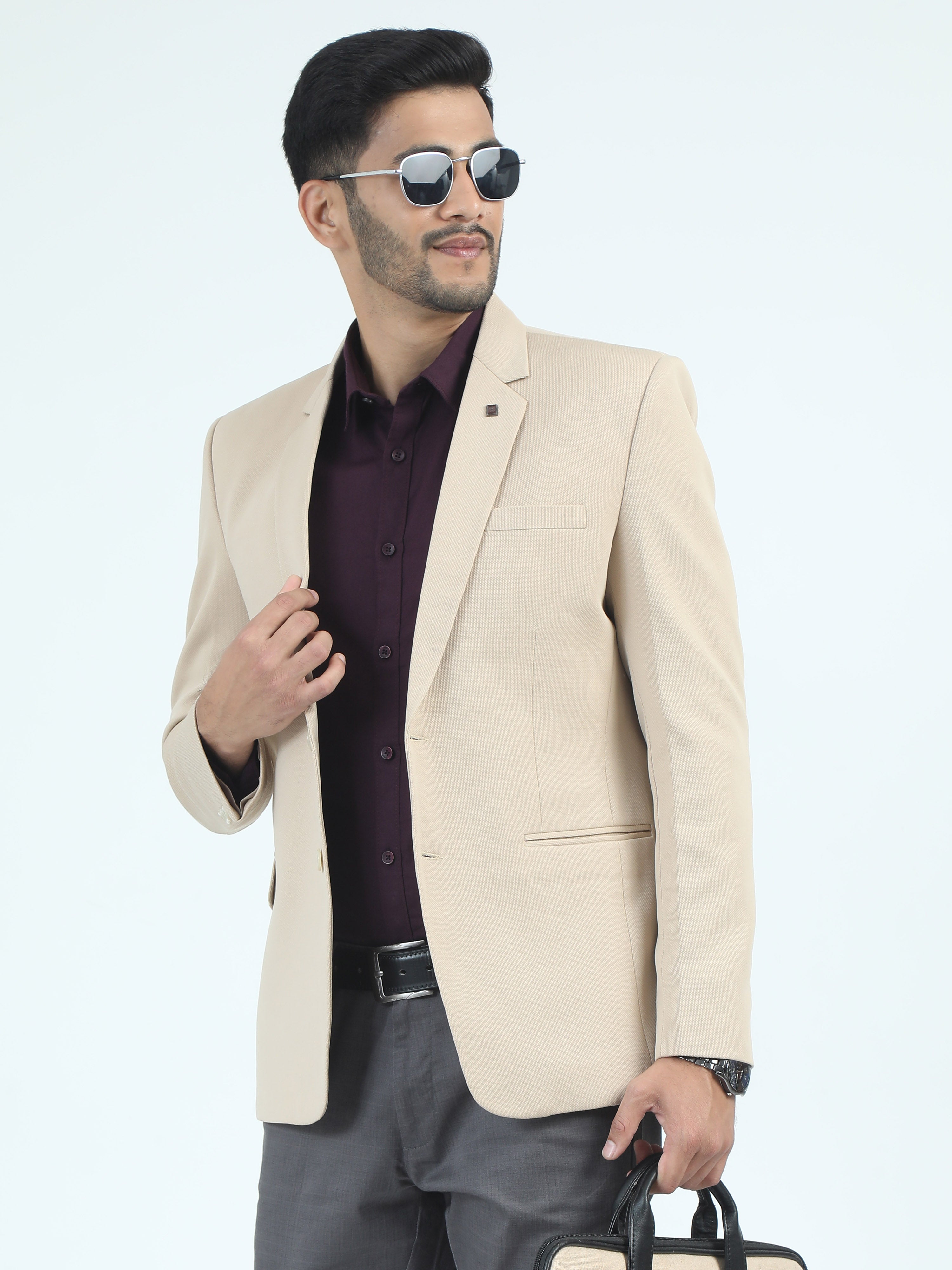 MEN'S SANDEL SOLID SLIM FIT BLAZER