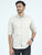 MEN'S BEIGE PRINT SLIM FIT SHIRT