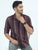 MEN'S MAROON STRIPES SLIM FIT SHIRT