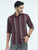 MEN'S MAROON STRIPES SLIM FIT SHIRT