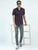 MEN'S PURPLE PRINT SLIM FIT SHIRT