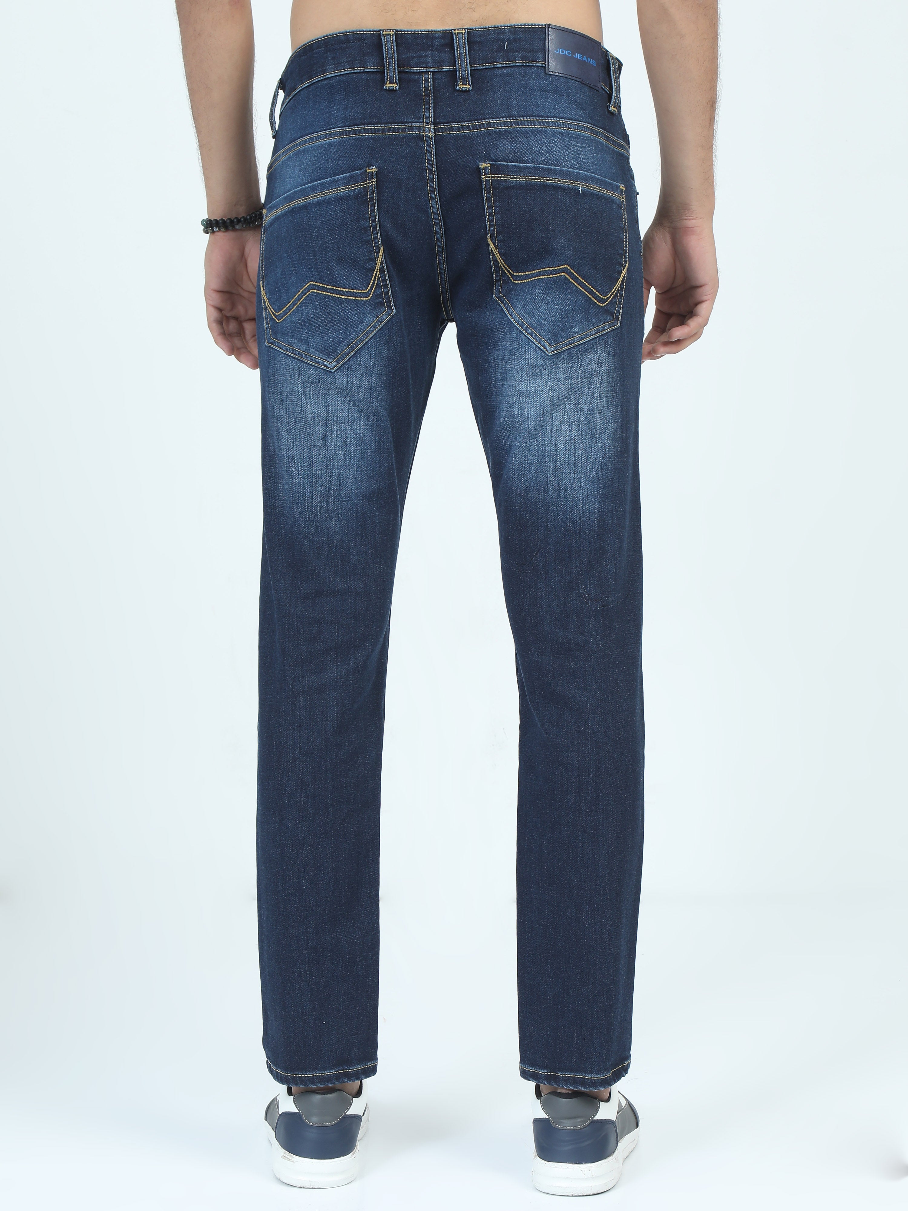 MEN'S BLUE SOLID SLIM FIT JEANS