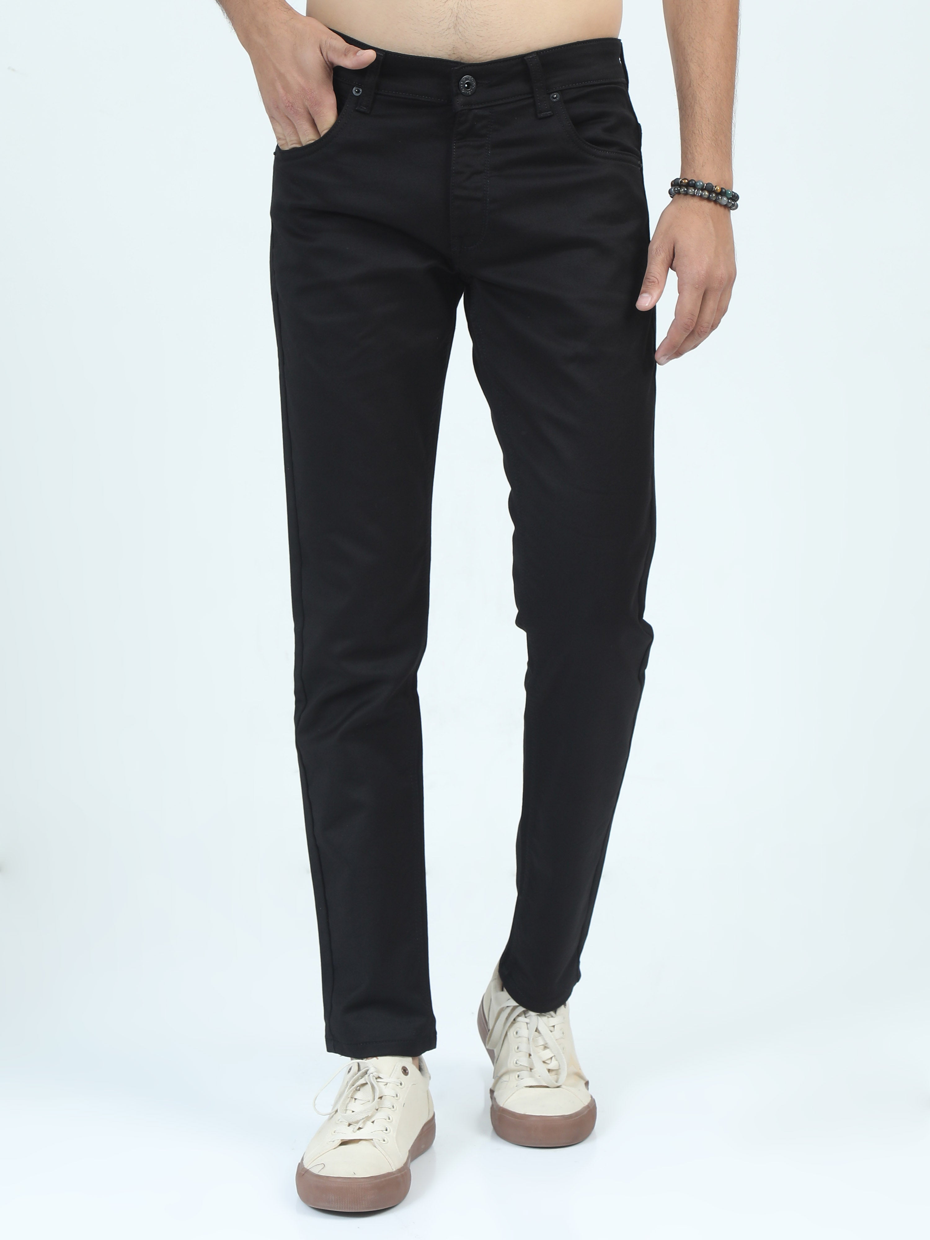 MEN'S DK.BLACK SOLID SLIM FIT JEANS