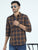 MEN'S DK.BROWN CHECKS SLIM FIT SHIRT