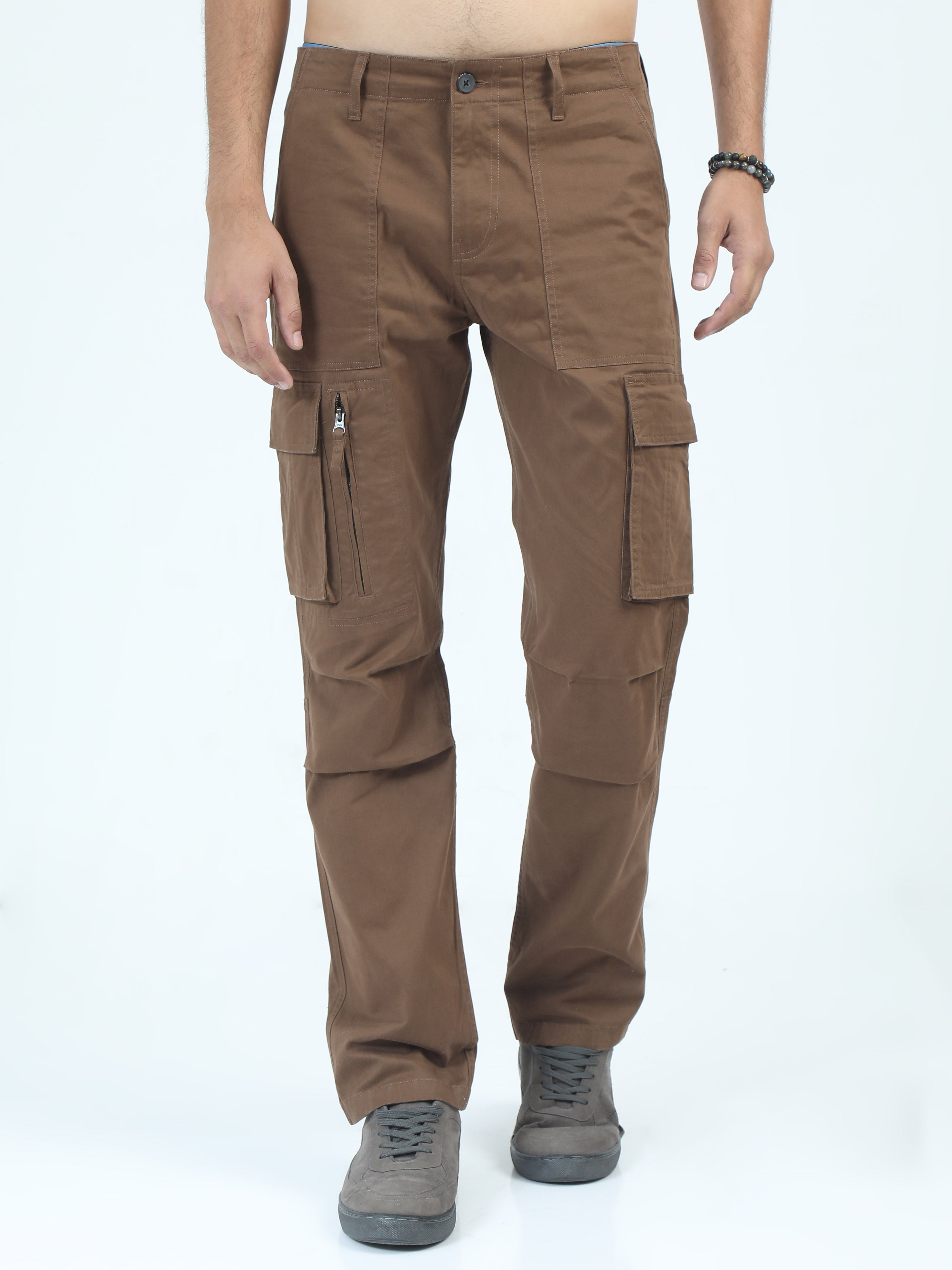 MEN'S COFFEE SOLID REGULAR FIT CARGO