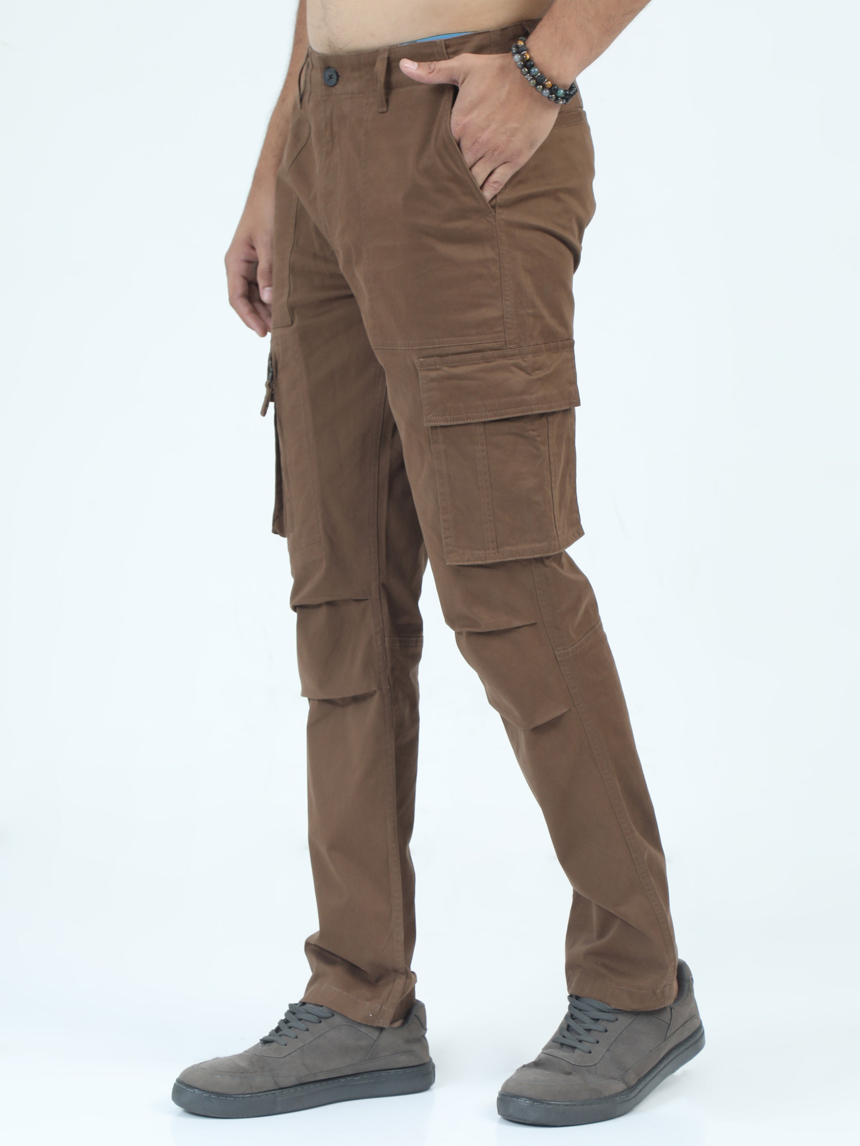 MEN'S COFFEE SOLID REGULAR FIT CARGO