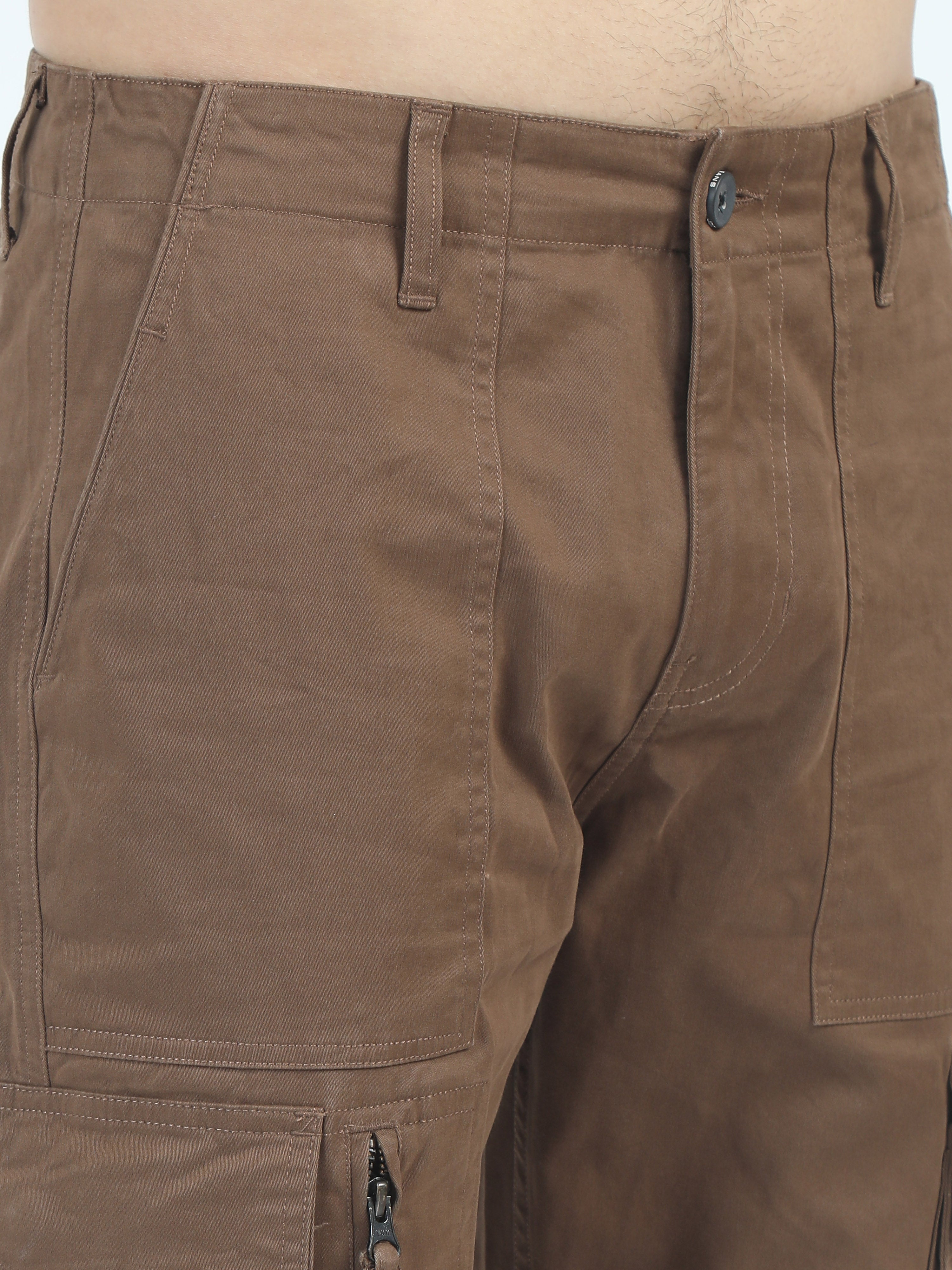 MEN'S COFFEE SOLID REGULAR FIT CARGO