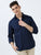 MEN'S NAVY-SOLID SLIM FIT SHIRT