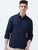 MEN'S NAVY-SOLID SLIM FIT SHIRT