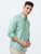 MEN'S GREEN PRINTED  SLIM FIT SHIRT