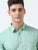 MEN'S GREEN PRINTED  SLIM FIT SHIRT