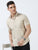 MEN'S -BEIGE-SOLID SLIM FIT SHIRT