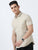 MEN'S -BEIGE-SOLID SLIM FIT SHIRT