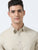 MEN'S -BEIGE-SOLID SLIM FIT SHIRT