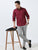 MEN'S MAROON-SOLID SLIM FIT SHIRT