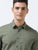 MEN'S OLIVE-SOLID SLIM FIT SHIRT