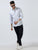 MEN'S WHITE- PRINT SLIM FIT SHIRT