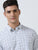 MEN'S WHITE PRINT SLIM FIT SHIRT