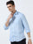 MEN'S LINEN SKY BLUE SOLID SLIM FIT SHIRT